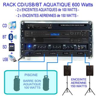 Rack Aquatique CD/MP3/BT600 Watts FASE