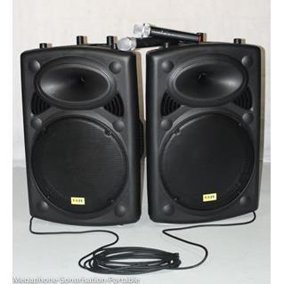 ENCEINTE ACTIVE + PASSIVE + 2 MIC HF