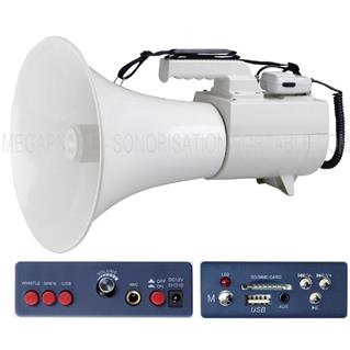  Megaphone Professionnel Longue Portée Rechargeable 45 Watts