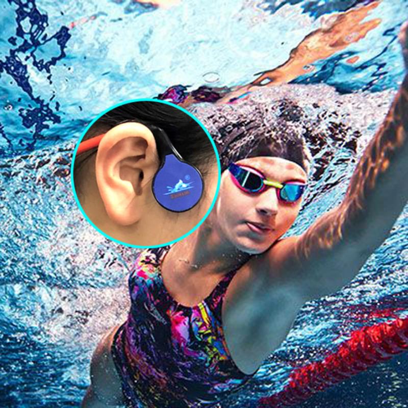 Casque d'entraînement à la natation étanche à Conduction osseuse, récepteur  H906C, 12 fréquences de canal, ergonomie, charge magnétique, natation