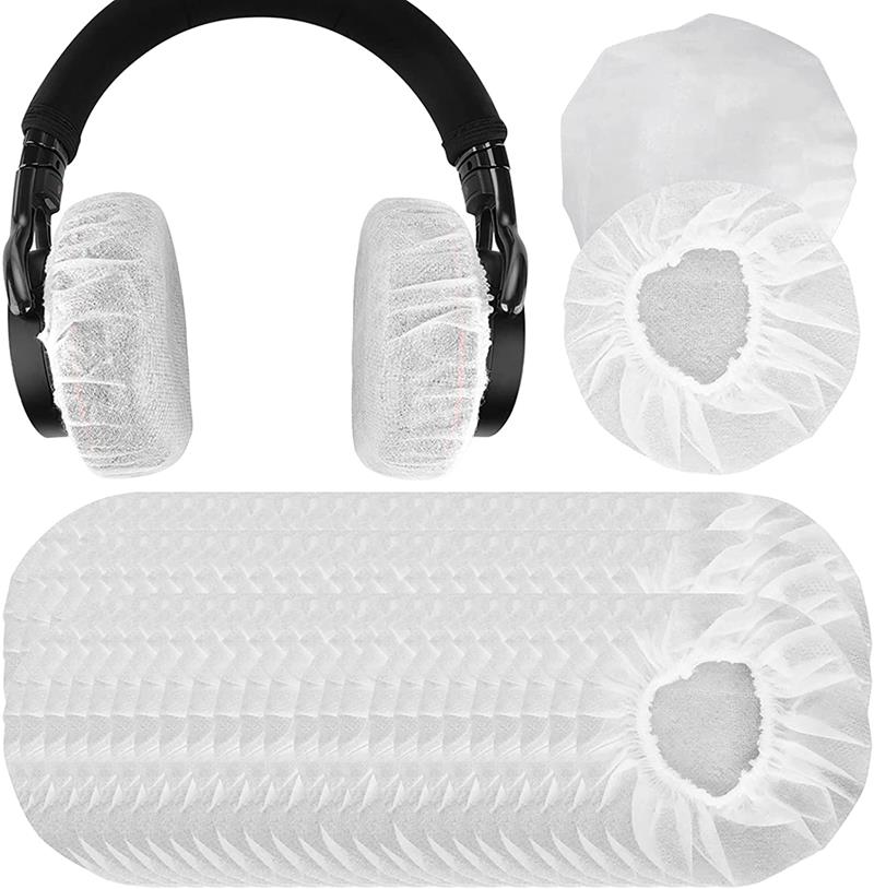 Bonnette hygiénique pour casque audio - Noire - Jetable - Lot de 100 paires