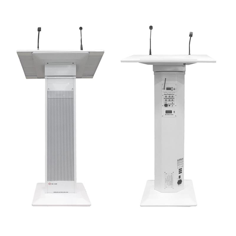 Colonne Pupitre Amplifiée Blanche 100W Avec Microphone