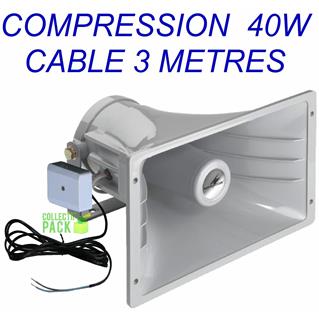 Ch. Compression + câble 3 mètres - 8 Ω 40 Watts