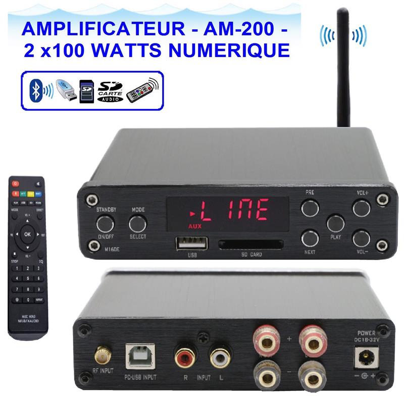 Amplificateur 2 x 100 watts numérique AM200