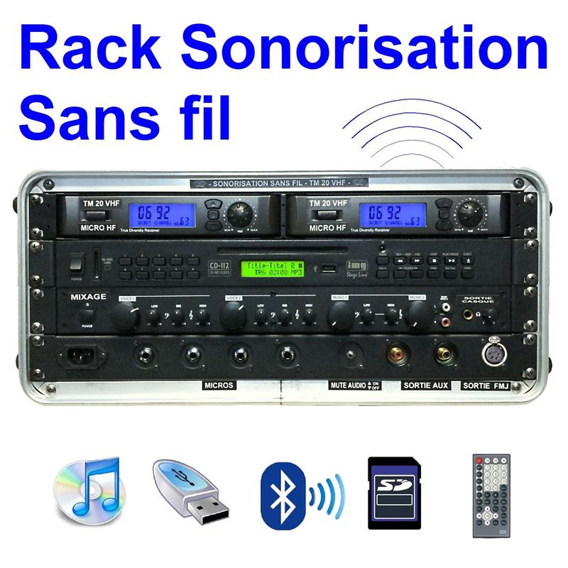 sonorisation sans fil SONO HF20 - 2 lecteurs CD/USB/SD